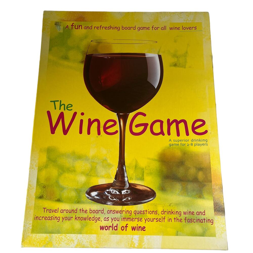 Vtg 90s The Wine Game Board Game UK Drinking Party Trivia Boxer Collectible